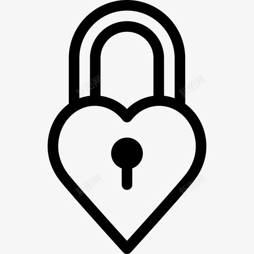 挂锁心形钥匙图标svg_新图网 https://ixintu.com 安全 心形 挂锁 爱情线图标 钥匙