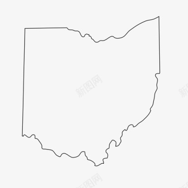 俄亥俄州地图州图标图标