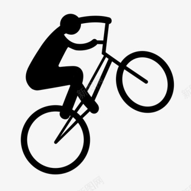 自行车技巧自行车下降图标图标