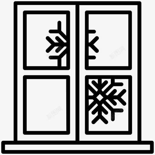 下雪圣诞节雪花图标svg_新图网 https://ixintu.com 下雪 冬天 圣诞节 窗户 美味的冬天 雪花