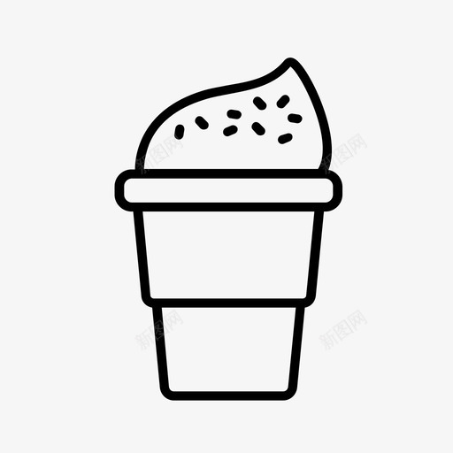 冰淇淋筒冰淇淋圣代垃圾食品图标svg_新图网 https://ixintu.com 冰淇淋圣代 冰淇淋筒 圣代 垃圾食品 快餐 洒布