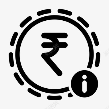 货币信息印度卢比付款图标图标