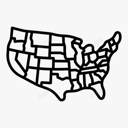 美国地图美国独立日图标svg_新图网 https://ixintu.com 独立日 独立日大纲 美国 美国地图