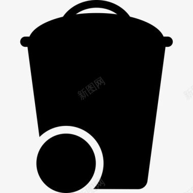 擦拭垃圾桶工具和用具图标图标