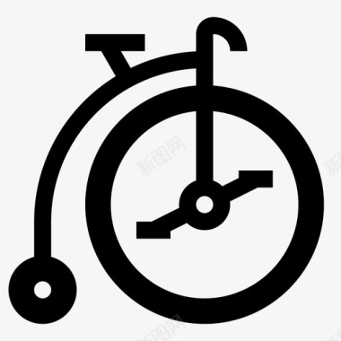 便士自行车高轮图标图标