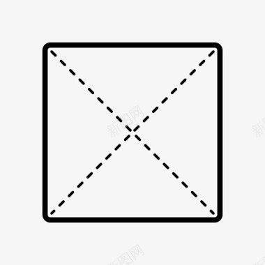 交叉折叠对折纸张图标图标