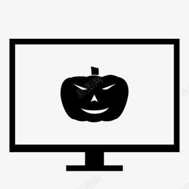恐怖电脑电脑脸电脑鬼魂图标图标