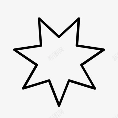 七角星几何形状形状图标图标