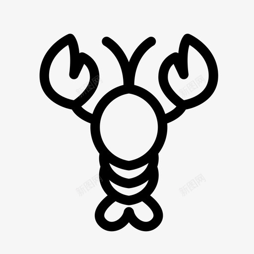 龙虾动物食物图标svg_新图网 https://ixintu.com 动物 海鲜 食物 餐馆 龙虾
