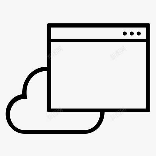 mono导航浏览器云图标svg_新图网 https://ixintu.com aws简单图标 mono导航 云 存储 浏览器 线