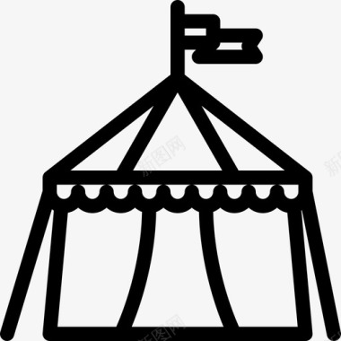 马戏团帐篷建筑城市图标图标
