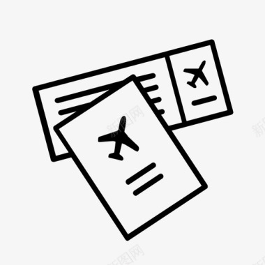 护照和机票登记入住假期图标图标