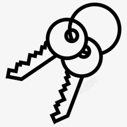 线稿房子钥匙一串钥匙房子钥匙图标高清图片