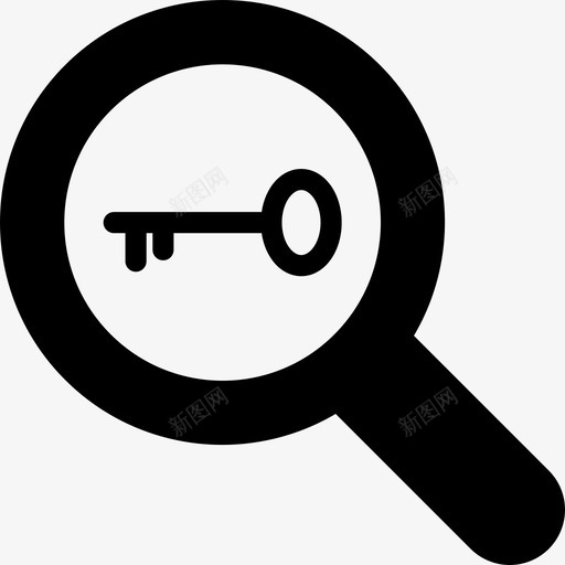 带钥匙保安钥匙和锁的放大镜图标svg_新图网 https://ixintu.com 保安 带钥匙 钥匙和锁的放大镜