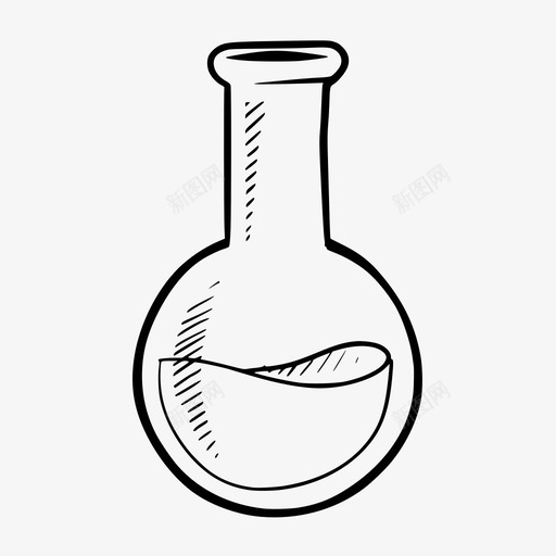 圆底烧瓶烧杯化学品图标svg_新图网 https://ixintu.com 化学 化学品 化学套装 圆底烧瓶 手绘 烧杯 科学