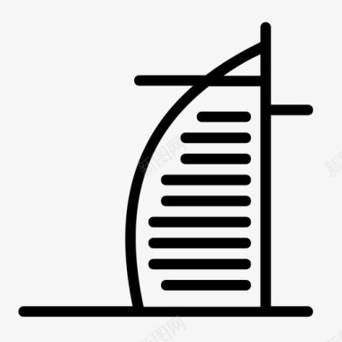 阿拉伯塔建筑酒店图标图标