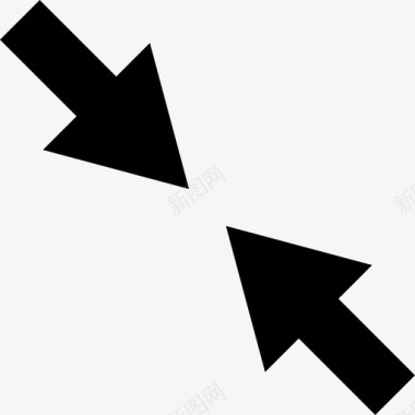 相对的箭头成对地指向对角线位置的中心箭头2图标图标