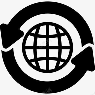 全球符号箭头全球物流图标图标
