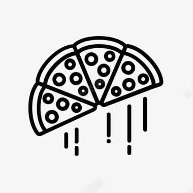 意大利香肠披萨融化披萨披萨片图标图标