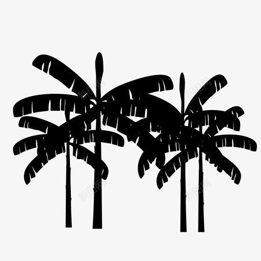 香蕉树椰子棕榈树图标svg_新图网 https://ixintu.com 棕榈树 椰子 热带 香蕉树