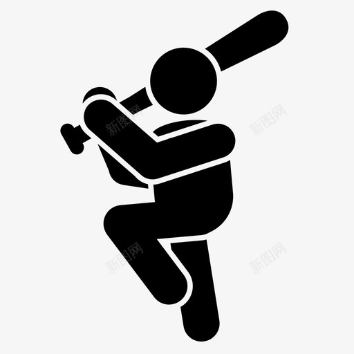 棒球棒球棒击球手图标svg_新图网 https://ixintu.com 击球手 棒球 棒球棒 游戏 运动