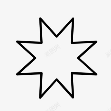 星形8角星几何图标图标