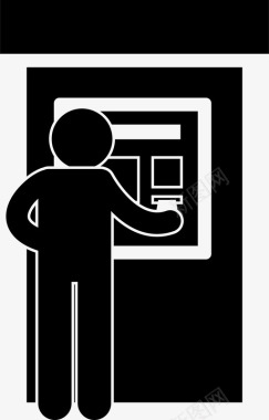 银行自动柜员机自动柜员机取款机图标图标