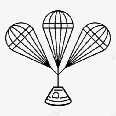 降落伞空间宇航员太空舱图标图标