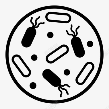 细菌微生物培养皿图标图标