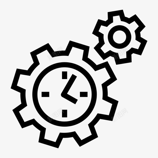 时间设置时钟齿轮图标svg_新图网 https://ixintu.com 时钟 时间管理 时间设置 管理 齿轮