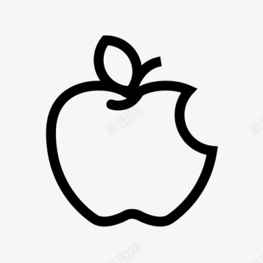 苹果咬新鲜苹果图标图标