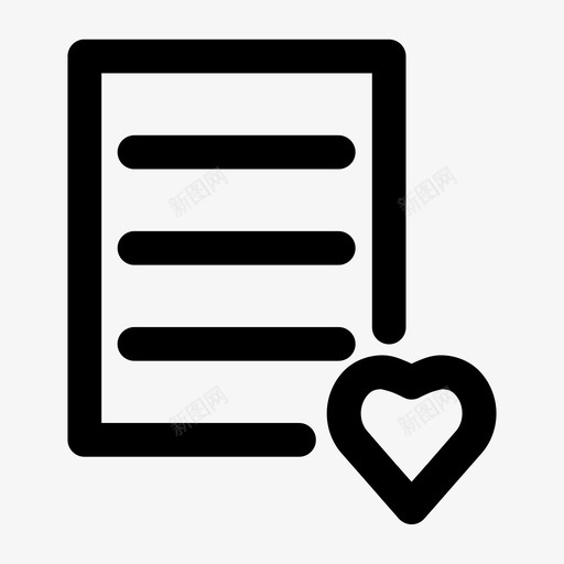 最喜欢的纸张心形喜欢图标svg_新图网 https://ixintu.com 列表 喜欢 心形 最喜欢的纸张 纸张粗体