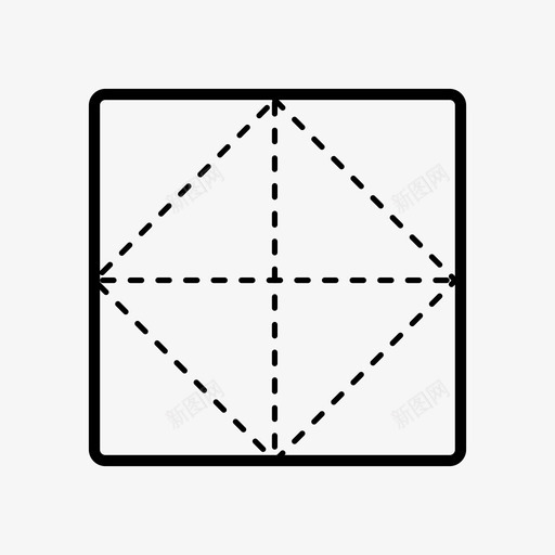 交叉方形折叠对角线纸张图标svg_新图网 https://ixintu.com 交叉方形折叠 对角线 纸张 纸张折叠