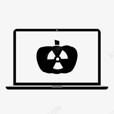 恐怖笔记本电脑电脑脸电脑鬼魂图标图标