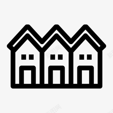 联排别墅建筑住宅图标图标