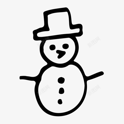 雪人冬天手绘雪人图标svg_新图网 https://ixintu.com 冬天 手绘雪人 雪人
