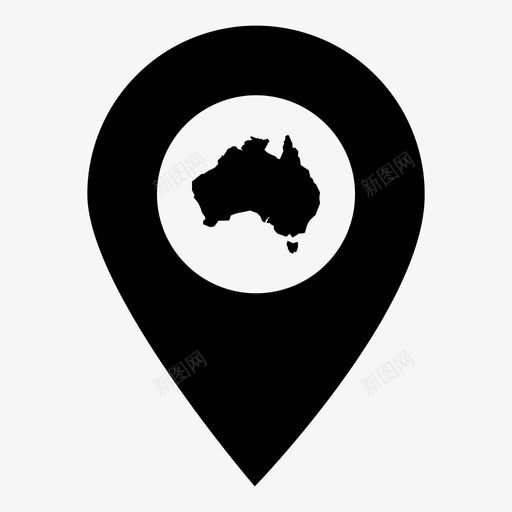 澳大利亚国家位置图标svg_新图网 https://ixintu.com 世界地图标记 位置 国家 地图 澳大利亚