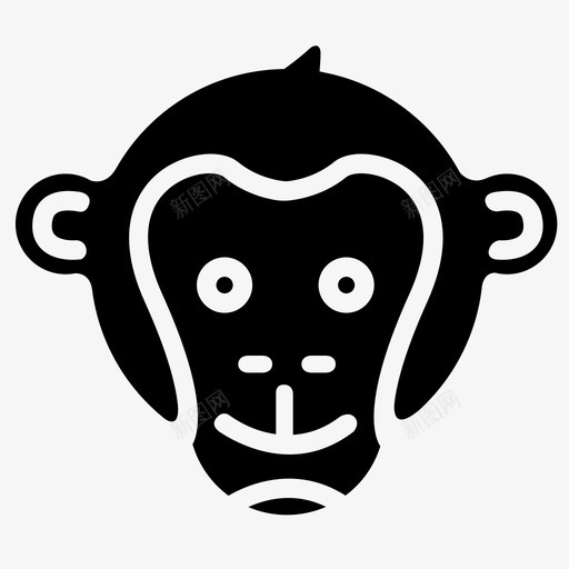 猴子脸动物森林图标svg_新图网 https://ixintu.com 丛林 动物 森林 猴子脸