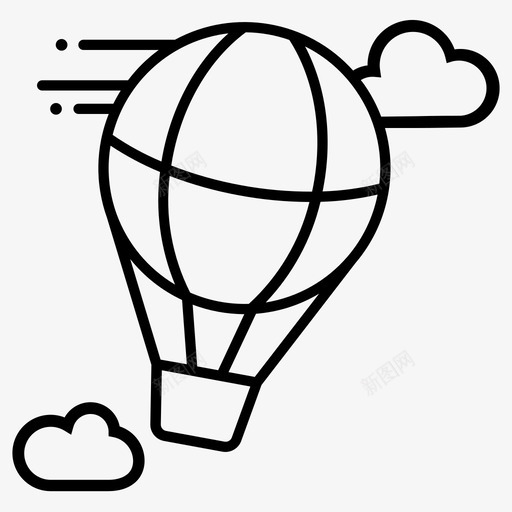 热气球气球飞行图标svg_新图网 https://ixintu.com 上升 气球 热气球 风能 飞行