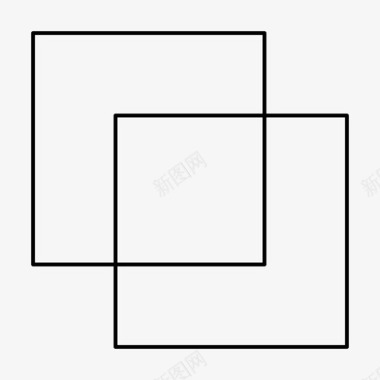 重叠方块放大几何图形图标图标