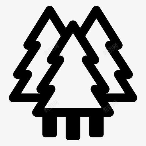森林森林标志自然图标svg_新图网 https://ixintu.com 户外 树木 森林 森林标志 自然