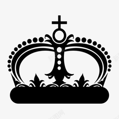 国王皇冠花环图标图标