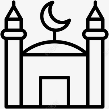 清真寺建筑宗教场所图标图标