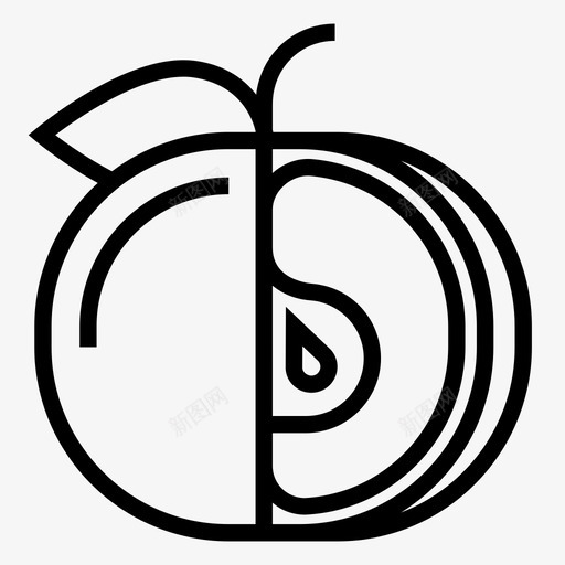 苹果切苹果食品图标svg_新图网 https://ixintu.com 切苹果 水果 秋天的水果 苹果 苹果片 食品