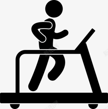 在跑步机上跑步锻炼健身房图标图标