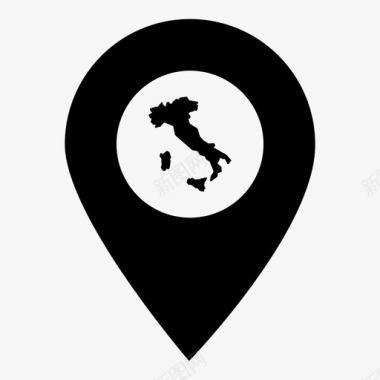 意大利国家位置图标图标