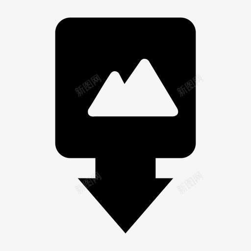 山箭头符号方向图标svg_新图网 https://ixintu.com 位置 山 方向 箭头符号