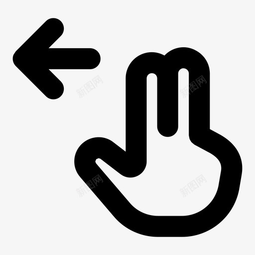 水平滑动星座左图标svg_新图网 https://ixintu.com 两个手指 左 星座 水平滑动 滚动 触摸手势