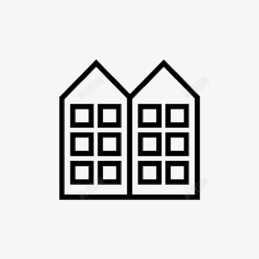 建筑物城市大厦图标svg_新图网 https://ixintu.com 城市 大厦 家 建筑物 房子