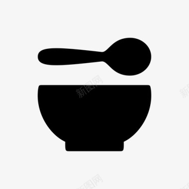 碗和勺子食物液体图标图标